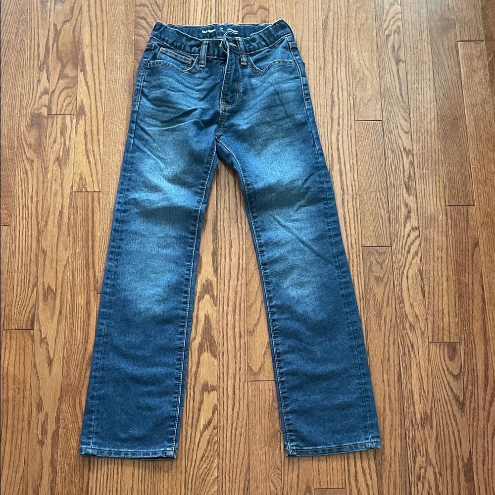 Old Navy Straight Leg Built in Tough Jeans Medium Wash Boy’s Sz 12 Slim